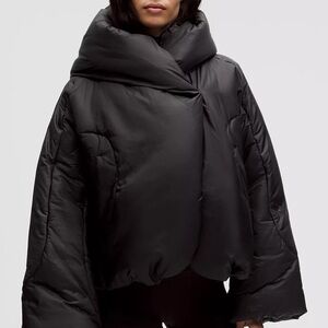 HOODED INSULATED WRAP COAT 🖤